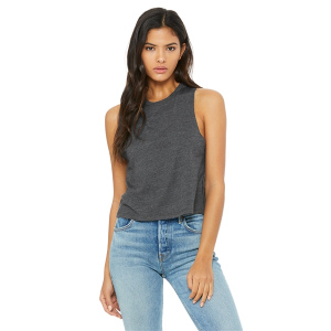 racerback bella cropped tank canvas ladies